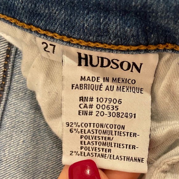 HUDSON BARBARA DISTRESSED SKINNY JEANS SZ 27 - Picture 7 of 9